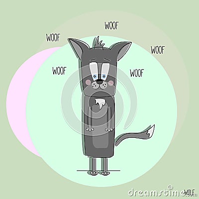 Woof wolf Vector Illustration