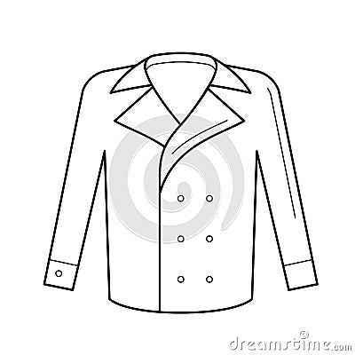 Wool coat vector line icon. Vector Illustration