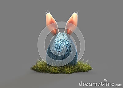 Wool egg with bunny ears.easter theme Stock Photo