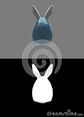 Wool egg with bunny ears.easter theme Stock Photo