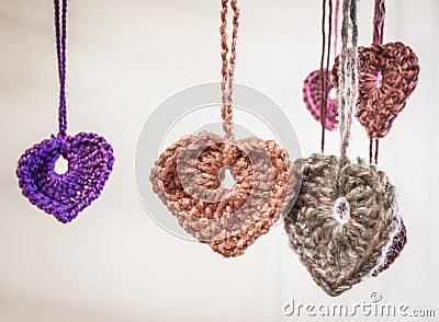 Wool hearts Stock Photo