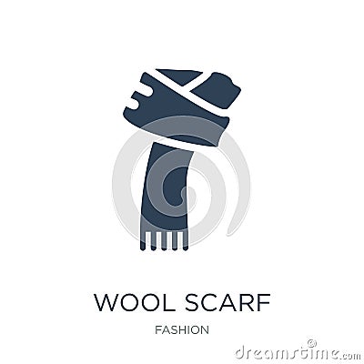 wool scarf icon in trendy design style. wool scarf icon isolated on white background. wool scarf vector icon simple and modern Vector Illustration