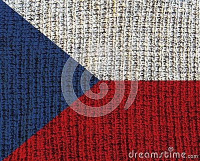 Wool Textured Flag - Czechia Stock Photo