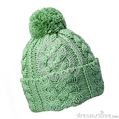 Woolen green hat Stock Photo