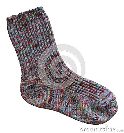 Woolen sock isolated Stock Photo