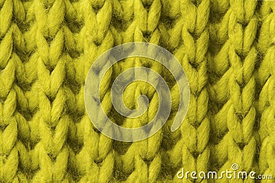 woolen texture background, knitted wool fabric, green hairy fluffy textile Stock Photo