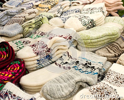 Woollen socks Stock Photo