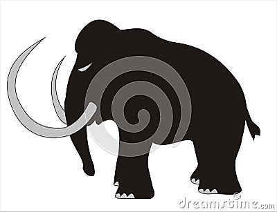 Woolly Mammoth silhouette Cartoon Illustration