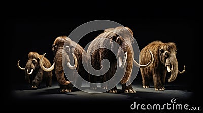 Woolly mammoths. elephant mammoth. Generative ai Stock Photo