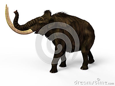 The wooly Mammoth, 3D Illustration Stock Photo