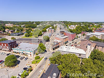 Woonsocket downtown aerial view, Rhode Island, USA Stock Photo