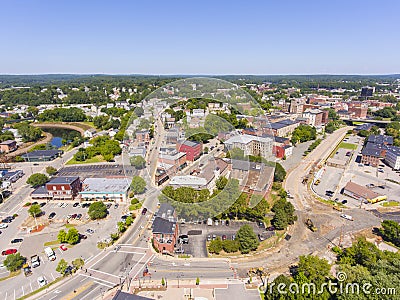 Woonsocket downtown aerial view, Rhode Island, USA Stock Photo