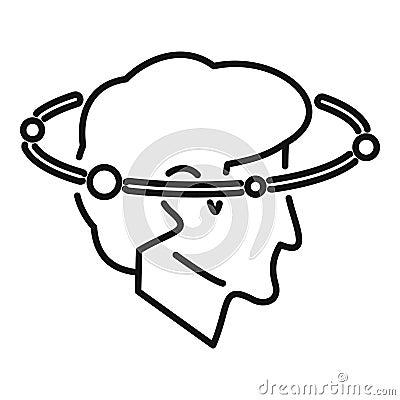 Woozy headache icon outline vector. Dizziness problem Stock Photo