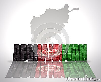 Word Afghanistan on a map background Stock Photo