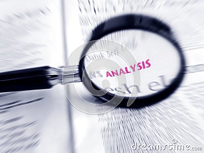 Word Analysis in focus Stock Photo