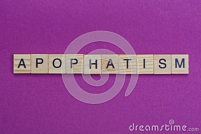 word apophatism from wooden letters Stock Photo