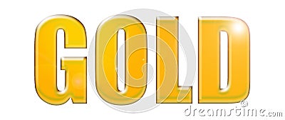 The word `GOLD` with a metallic treatment Stock Photo