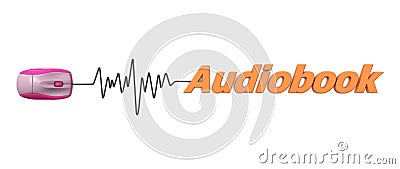 Word Audiobook with Pink Mouse - Orange Stock Photo