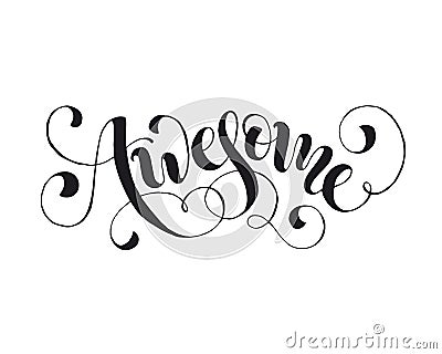 Word awesome isolated Vector Illustration