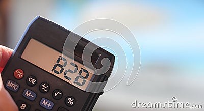 Word B2B on calculator display. Business to business and finance concept Stock Photo