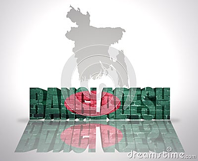 Word Bangladesh on a map background Stock Photo