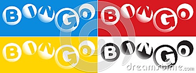 The word Bingo spelled out with bouncing balls Stock Photo