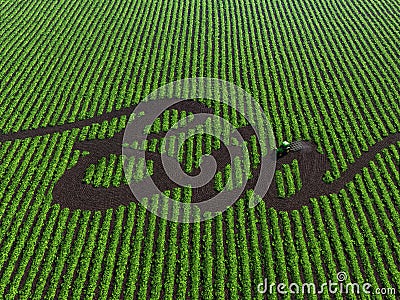 Word bio on the cultivated land Stock Photo