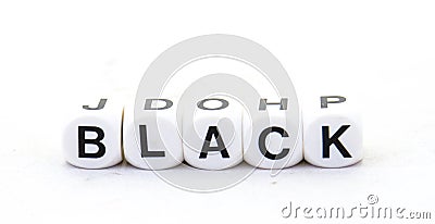 The word black in black text Stock Photo