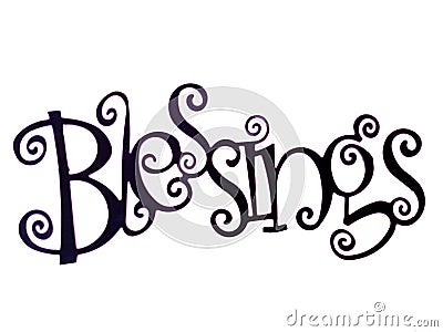 The Word Blessings Isolated in White Background Stock Photo