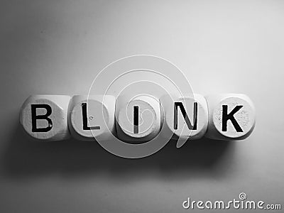 Word blink spelled on dice Stock Photo