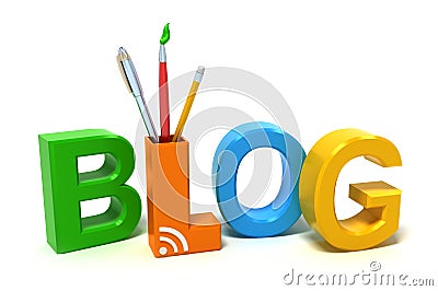 Word Blog with colourful letters Stock Photo