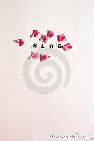 Word blog written in black letters Stock Photo