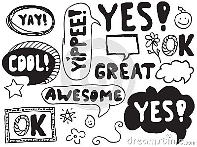 Word bubble doodles Vector Illustration