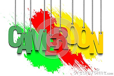 The word Cameroon hang on the ropes Vector Illustration