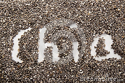 The word chia written with seed Stock Photo