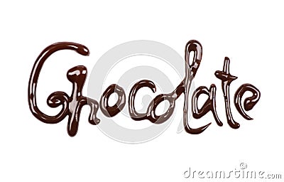 The word Chocolate written by chocolate on white Stock Photo