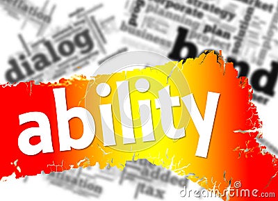 Word cloud with ability word Stock Photo