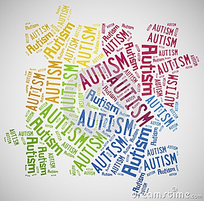 Word cloud autism awareness related Stock Photo