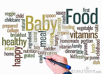 Word Cloud with BABY FOOD concept create with text only Stock Photo