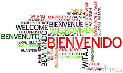 Word Cloud Bienvenido Stock Photo