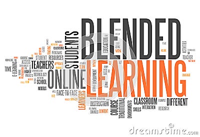 Word Cloud Blended Learning Stock Photo