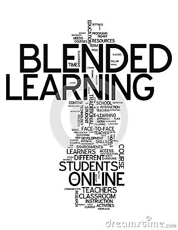Word Cloud Blended Learning Stock Photo