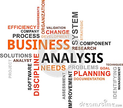 Word cloud - business analysis Vector Illustration