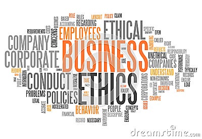 Word Cloud Business Ethics Stock Photo