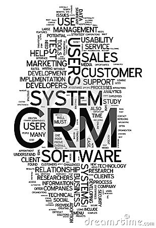 Word Cloud CRM - Customer Relationship Management Stock Photo