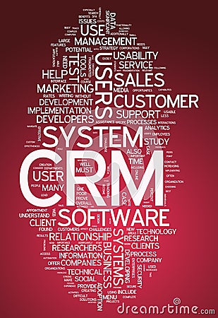 Word Cloud CRM - Customer Relationship Management Stock Photo