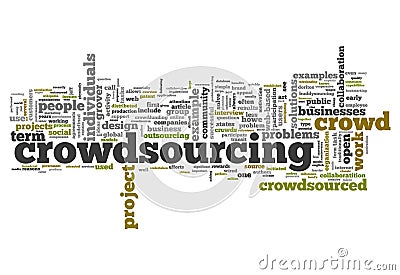 Word Cloud Crowdsourcing Stock Photo