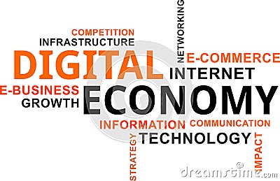 Word cloud - digital economy Vector Illustration