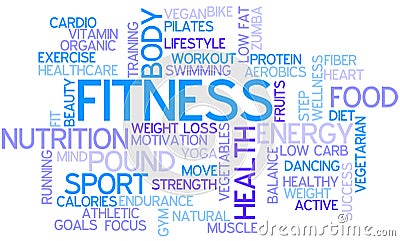 Word Cloud Fitness Stock Photo