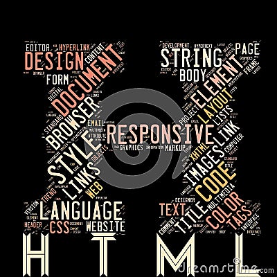 Word cloud of the HTML Stock Photo